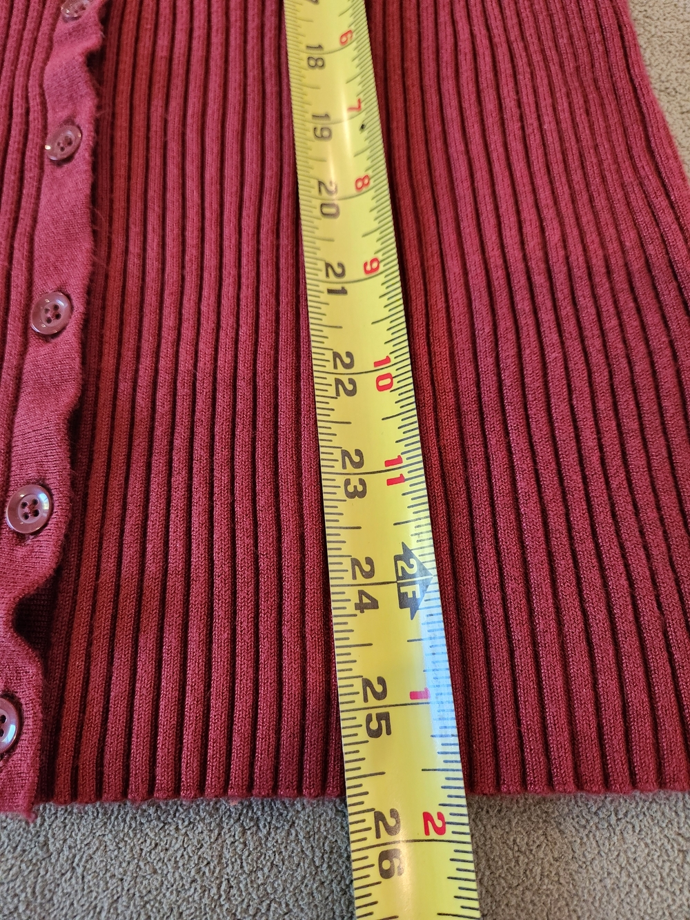Torrid Ribbed Button-Front Sweater Cardigan - Rust - Picture 8 of 8
